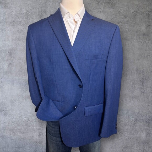 MICHAEL KORS Mens 50R Blue Wool Blend Blazer Sport Coat Two Button Jacket Suit - Picture 1 of 12